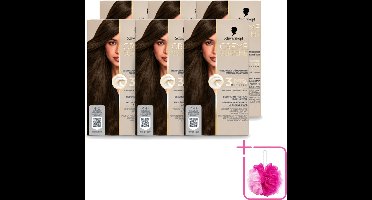 6 x Schwarzkopf - Haarkleuring - Creme Supreme 4-0 - Natuurlijk Donkerbruin - 245g - Bulkverpakking - Haarkleur - Douchemop - Donkerbruin