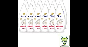 12 x Dove Douchecrème - Silky Velvet - 720 ml - Grootverpakking - Vaatwasstrips - Douche Crème - Zijdezachte Huid - Droge Huid Verzorging - Mild Reinigen - Vegan Douchegel