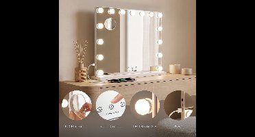 Make-upspiegel met LED-verlichting Hollywood Glimma Deluxe InnovaGoods 15 Gloeilampen