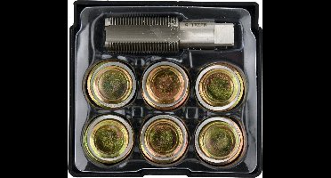 YATO YT-17575 Carterplug Reparatieset M22 x 1.5 mm - 13-Delig - Inclusief Draadtap, 6x M22 Carterpluggen & 6x Aluminium Afdichtringen - Voor Oliepan Schroefdraad