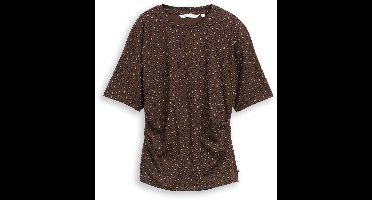 Tom Tailor Denim - T-shirt met luipaardprint - Maat S - brown black leo print