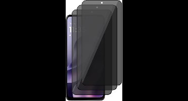 Privacy Screenprotector geschikt voor Motorola Moto G17 (Power) / G15 (Power) – 3 Stuks – Full Cover Gehard Glas – Anti Inkijk – Privacy Filter