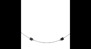 Glamour - Halsketting - Handgemaakte Ketting - Edelstaal - Gun Metal - St.Vincent - 44 cm.