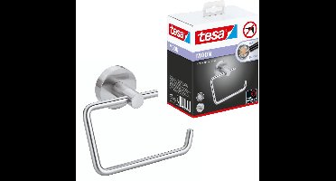 tesa toiletrolhouder Moon roestvrijstalen look zelfklevend zonder boren – 53x140x99mm