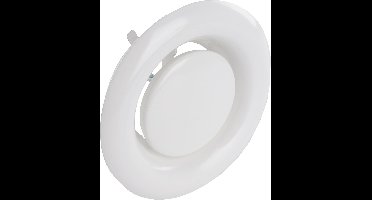 Starx Afzuigventiel met Klemmen - Ø 100 mm Aansluitmaat - Ø 140 mm - Staal - Instelbaar - Geschikt voor Keuken, Toilet en Badkamer - Doorlaat 41 cm² - Wit (RAL 9010)
