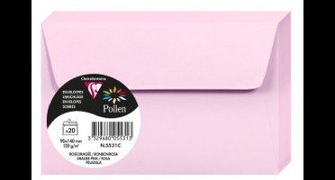 Stuifmeel van Clairefontaine enveloppe 90x140 mm, snoepjesroze
