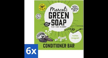 Marcel's Green Soap - Conditioner Bar - Tonka & Muguet - Krachtige werking - 60 gr - Voordeelverpakking - 6 stuks