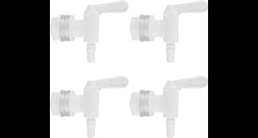 KARZO - 4-Pack Plastic Bottelen Emmer Spigot - 3/8" Witte Tap voor Bierbrouwen - Herbruikbare Alternatieve Vervanging