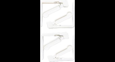 Wicotex Tafelkleed klem - 4x - wit - kunststof - 14 x 9 cm