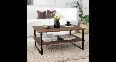 Skye Decor, Salontafel, Neta - Walnut, Grenenhout, Walnoot, 85 x 60 x 40 cm