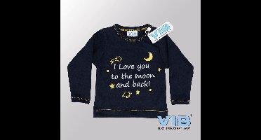 VIB® - Baby T-Shirt I Love You to the Moon and Back (Navy)-(0-3 mnd) - Babykleertjes - Baby cadeau - zwangerschap aankondiging - geboorte cadeau