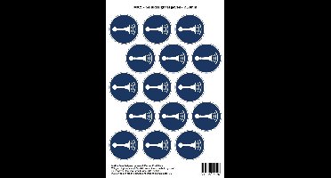 Pictogram sticker M029 - Geluidssignaal geven - Ø50 mm - 15 stickers op 1 vel