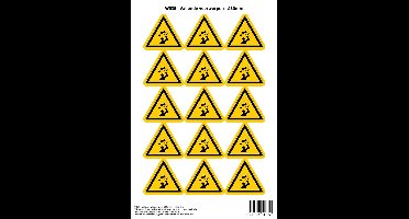 Pictogram sticker W035 - Vallende voorwerpen - Δ50mm - 15 stickers op 1 vel