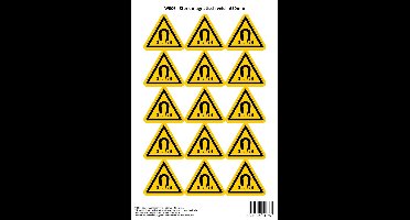 Pictogram sticker W006 - Sterk magnetisch veld - Δ50mm - 15 stickers op 1 vel