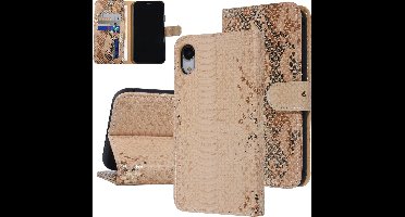 UNIQ Accessory Goud Slangenleer hoesje voor iPhone XR - Book Case