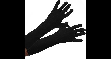 Luxe professionele Pieten handschoenen lang (37cm), zwart maat M