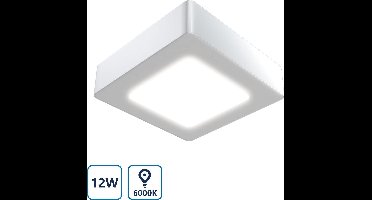 Aigostar - LED Plafonnière - Vierkante plafondlamp - 12W vervangt 57W - 6000K - daglicht wit