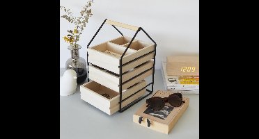 Balvi Sieradendoosje Dames 30 X 19,5 X 17 Cm Hout Naturel/zwart
