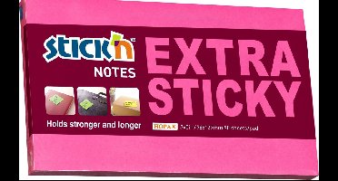 Stick'n Sticky Notes - 76x127mm - Extra Sticky - Magenta - 90 Memoblaadjes