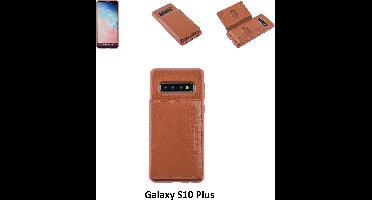 UNIQ Accessory Galaxy S10 Plus Kunstleer Backcover hoesje - Bruin (S10 Plus)
