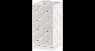 Decoratieve bloempot Glamour Ø14cm H26cm keramiek/wit