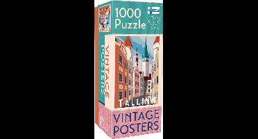 Tactic Vintage Tallinn – Puzzel – 1000 stukjes – Historische Baltische Stad in Retro Stijl – Strak en Rustgevend Ontwerp – Hoogwaardige Scandinavische Kwaliteit