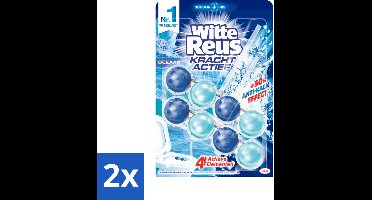 2 x Witte Reus - Kracht Actief WC Blok - Oceaan Boost - 2 Toiletblokken - Toilet Schoonmaak - Toiletblok - Frisse Geur - Oceaan Geur - Reinigingstechnologie