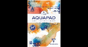 Clairefontaine Goldline Aquapad - Aquarelpapier - Groot formaat - A1 - 300 g - 15 Vel