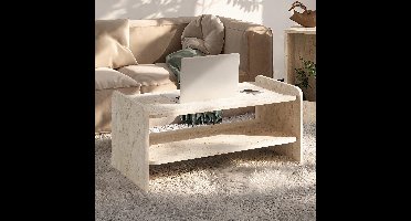 Skye Decor, Salontafel, Amon - Travertine, Gemelamineerde spaanplaat, Travertin, 89,8 x 44,8 x 39,8 cm