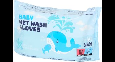 18 Vochtige Washandjes - Sensitive - 18 Baby Washandjes - Aloe Vera - Verzorgend - Verzorgende Washandjes