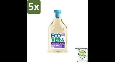 5 x Ecover - Vloeibaar wasmiddel - Color - Appelbloesem & Freesia - 1 liter - 28 wasbeurten - Grootverpakking - Wasmiddel - Kleurwasmiddel - Biologisch Afbreekbaar - Plantaardige Ingrediënten - Wasmiddel Appelbloesem