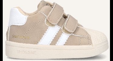 Shoesme Taupe Sneakertje - Sneakers Kinderen - Unisex - Taupe - Microfiber leer - Maat 20