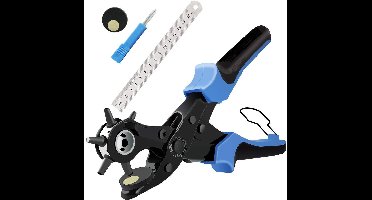 GELLDG Lochzange voor Leder - Gürtellocher met Komforthebel - Heavy Duty Handmatige Pons voor Riemen, Kunsthandwerk en Kaarten - Geschikt voor Leder en Rubber - Metaal Constructie