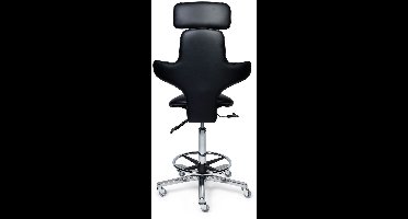 Ergonomische Zadelstoel Ergoline Premium Zwart op Wielen Standaard uitvoering (50-68cm) / Met voetensteun / Standaard wielen