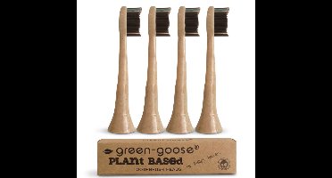 green-goose® Sonicare Bioplastic Opzetborstels - 4 Stuks - Plant-based Materiaal - Houtskool Haren - BPA-vrij