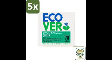 5 x Ecover - Vaatwastabletten Classic - Citroen & Limoen - 70 Tabs - Grootverpakking - Vaatwasmiddel - Vaatwastabletten - Citroen En Limoen - Natuurlijke Reiniging - Fosfaatvrij