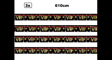 3x Afzetlint VIP 8 cmx 610cm - Markeerlint festival evenement gala Hollywood thema feest