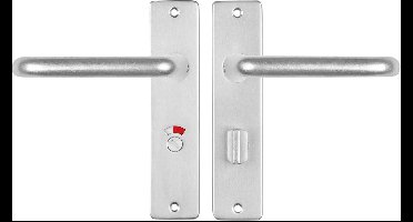 Starx Deurklink Aluminium – Deurbeslag – Deurschild met Toiletsluiting (WC63–8) – Deurklink Coupe