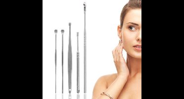 Scoby - Oorsmeer verwijderaars - Oorsmeer verwijderen - Oorhygiene set - Ear Cleaner - 5-Delig - RVS