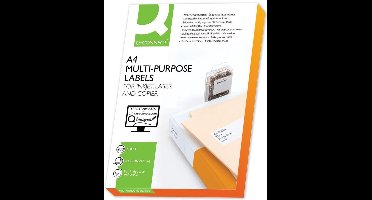 Q-CONNECT etiketten, wit, rechte hoeken, 105 x 148,5 mm, 200 vel, 4 etiketten per vel