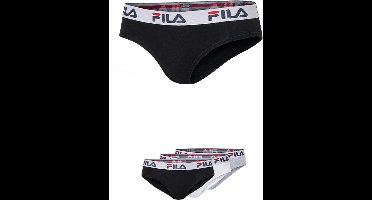 FILA - Woman Basic Brief | 3-Pack | Dames Slip | Maat S - Zwart/Wit/Grijs