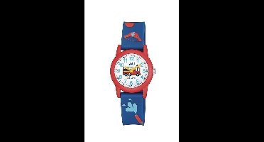 Q&Q VR99J019Y - Horloge - Sport - Analoog - Kinderen - Unisex - Plastic band - Rond - Kunststof - Cijfers - Brandweer - DonkerBlauw - Rood - LichtBlauw - Wit - 10 ATM