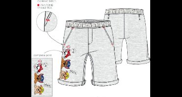 Paw Patrol jongens short - korte broek - bermuda - grijs - Maat 128 / 8 jaar