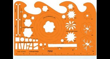 Architect - Tuinontwerp Garden Landscape Planning Sjabloon Scale : 1:50 Metric # 7312