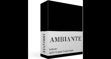 Ambiante Cotton Uni split-topper hoeslaken - Extra breed - Black