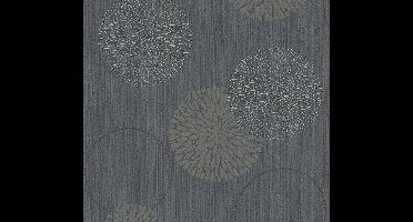 BLAADJES BEHANG | Cirkels - Grijs Antraciet - A.S. Création Casual Living