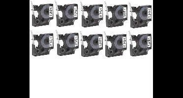 Label Tape Geschikt voor Dymo D1 45013 - Zwart op Wit | 12 mm x 7 m | S0720530 - 10 stuks - Geschikt voor: 100 100PLUS 120P 150 160 200 210D 220P 260P 280 300 350 350D 360D 400 400 Duo 420P 450 450D 450 Duo