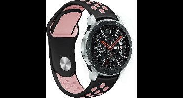 Scoby - Sportband - Geschikt voor Samsung Galaxy Watch - Silicone Strap - 41-42MM - Zwart/Roze
