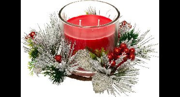 Feestelijke kerststuk met kaars, 210 g