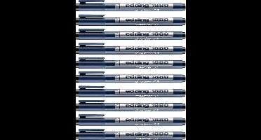 edding 1880 precisie fineliner zwart - puntdikte 0.5mm - 10 stuks in een doos - pigmentinkt is watervast en werkt op lichtgekleurd papier